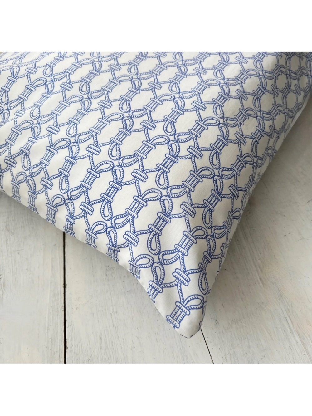 1 Vintage HERMES / WAMSUTTA MILLS ~ Sailers Rope Knot STANDARD Pillowcase Blue